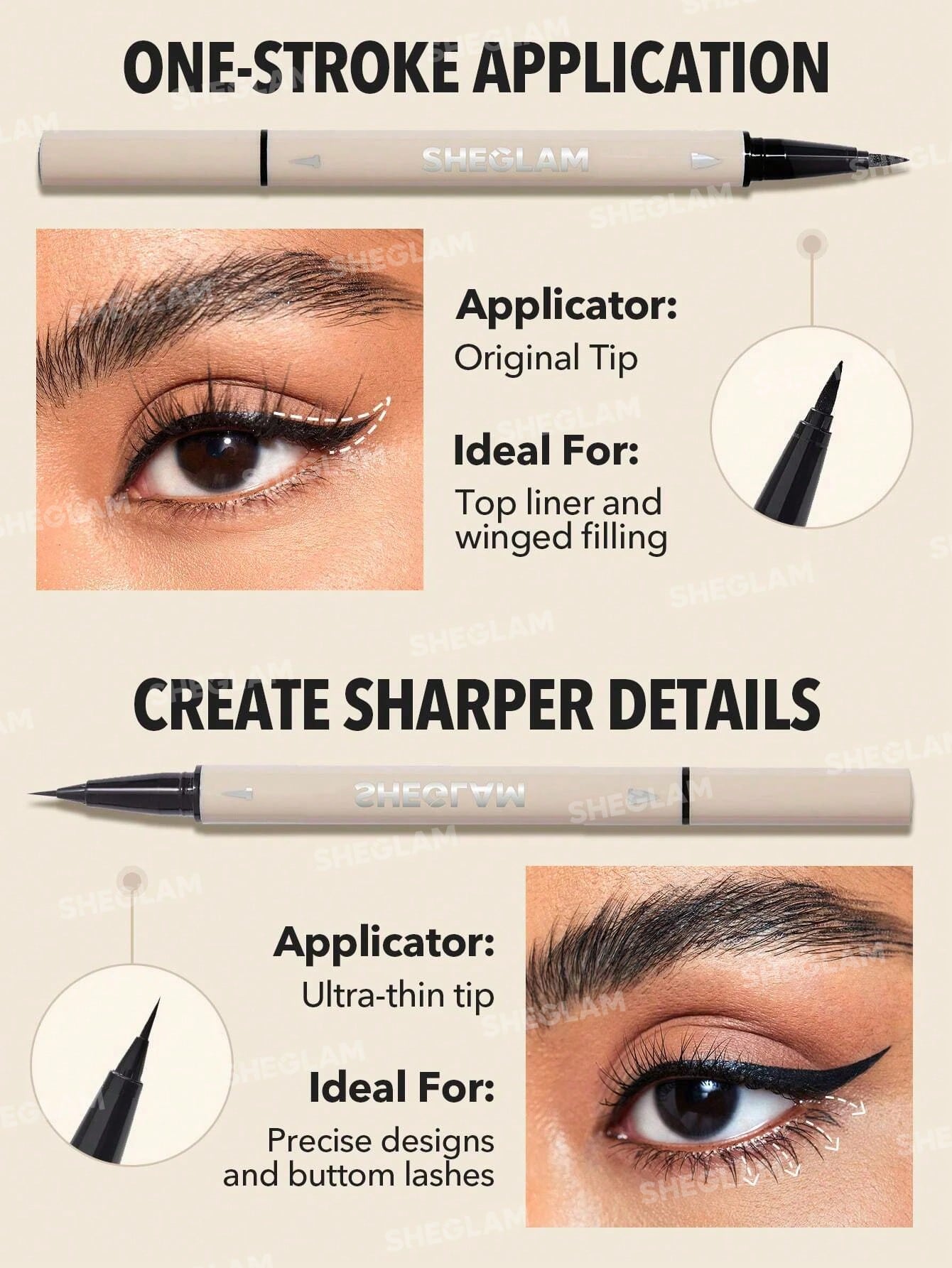 Sheglam Multi-Tasker Line & Detail Eyeliner Pen-Black